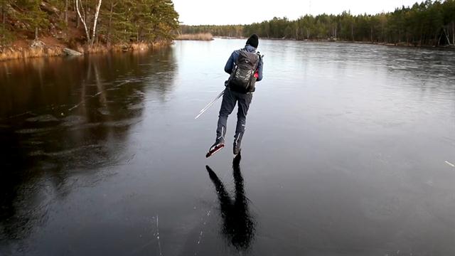 Nordic Ice Skating On Thin Black Ice In Sweden Is An Art And A Science